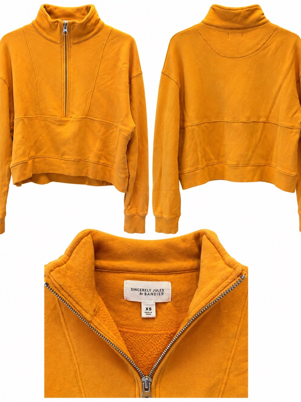 Sincerly Jules Golden Mustard Half-Zip Fleece Pullover